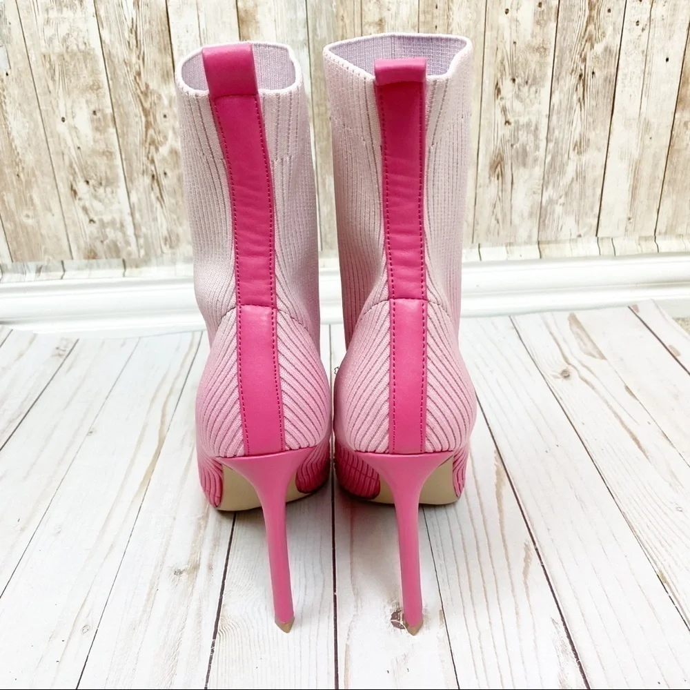 Steve Madden Dianne Pink Ombré Knit‎ Stiletto Boot Size 8 Women